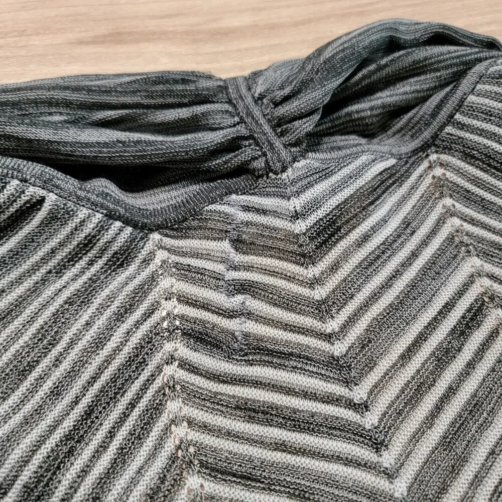 Misook‎ Plus Size 1X Cardigan Sweater Chevron Striped Long Duster Stretch Knit